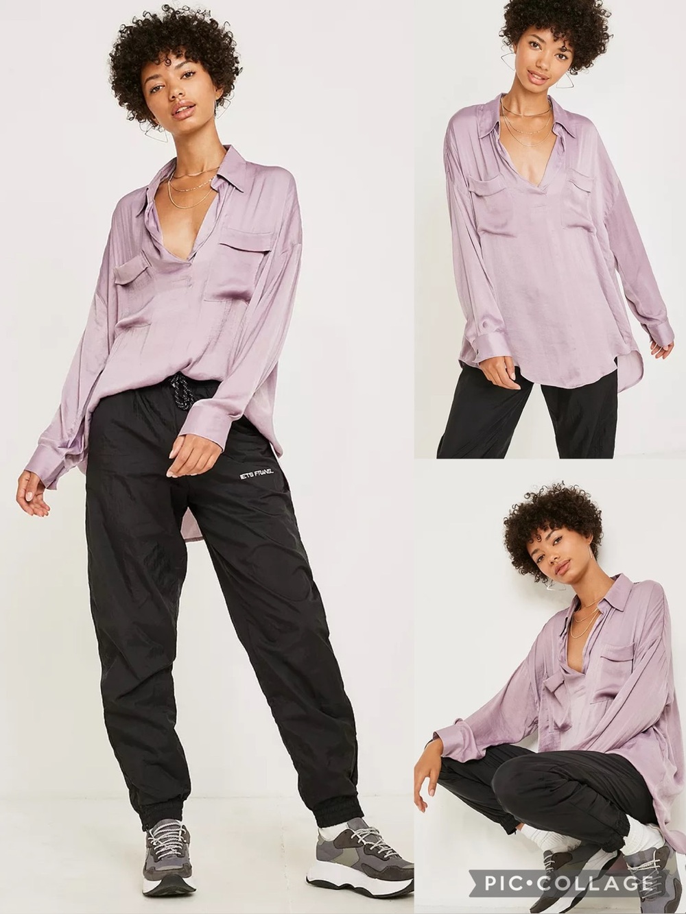 Free People Lavender Silky Pullover Blouse